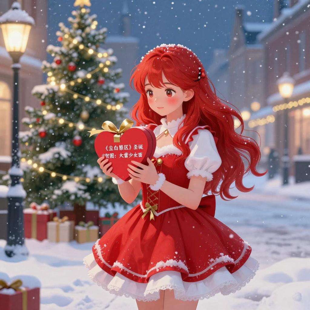 《尘白禁区》圣诞贺图：大雷少女面红娇羞献爱心