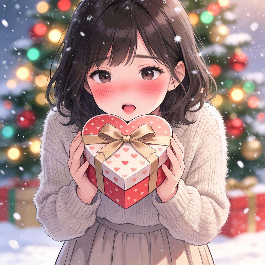 《尘白禁区》圣诞贺图：大雷少女面红娇羞献爱心第一张图