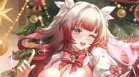 《尘白禁区》圣诞贺图：大雷少女面红娇羞献爱心